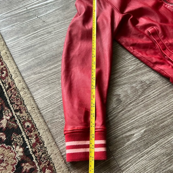 Supreme NewYork Yankees 47 brand LEATHER VARSITY JACKET 2015SS RED MLB M RARE - Picture 6 of 10